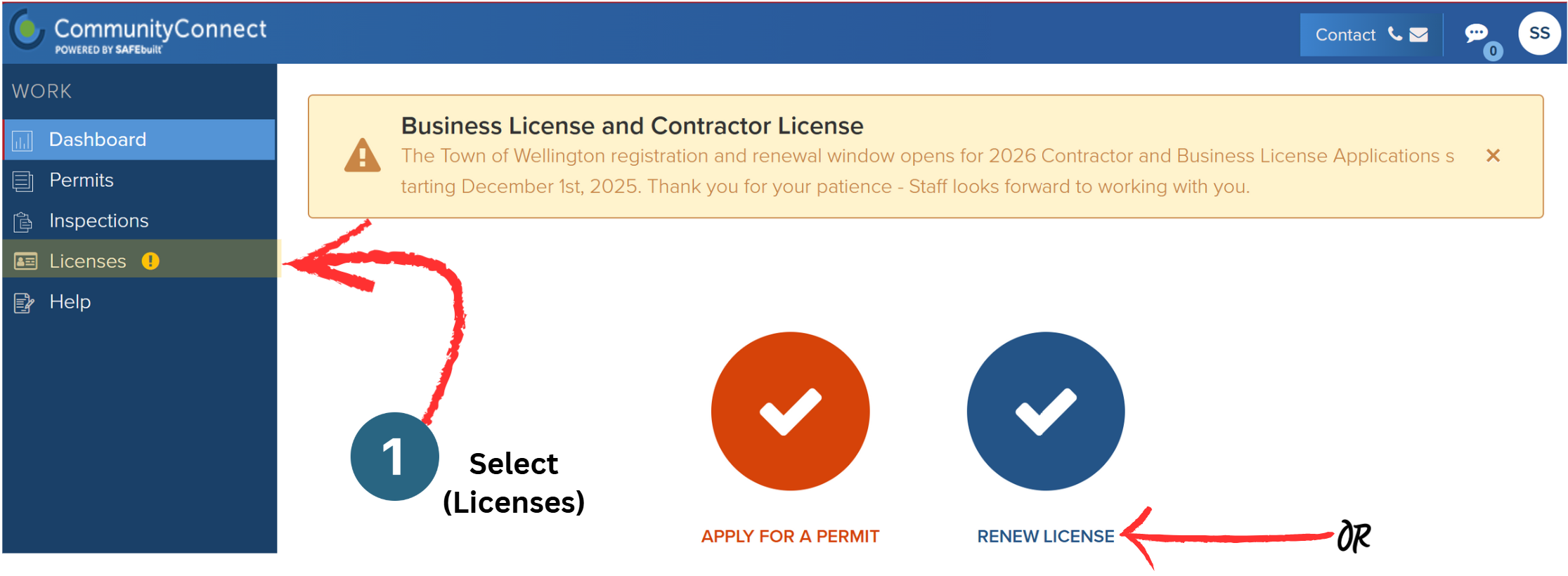 Community Core - License Renewal step 1 